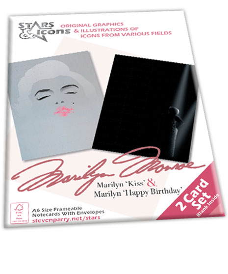 Marilyn Monroe 2 Card Set £4.99 Includes Mariyn Kiss & mMarilyn Happy Brithday Cards